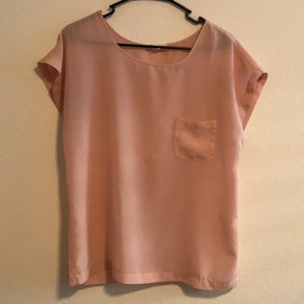FOREVER21 Pink Loose Shirt (See Thru Material)